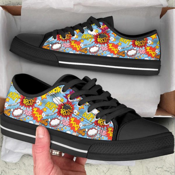 Comic Book Explosion Canvas Print Low Top Shoes – Fashionable