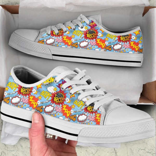 Comic Book Explosion Canvas Print Low Top Shoes – Fashionable