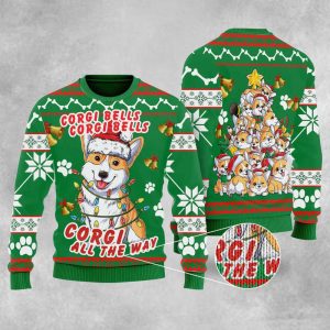 Corgi Dog Bells Christmas Ugly Christmas…