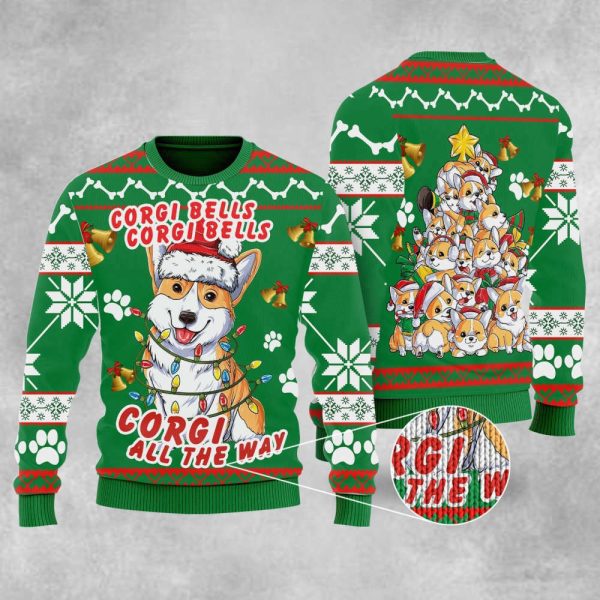 Corgi Dog Bells Christmas Ugly Christmas Sweater, Gift For Christmas 2023