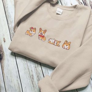 corgi dog christmas embroidery sweatshirt unisex corgi christmas corgi mom gift corgi lover gift corgi mom sweatshirt christmas gift 1.jpeg