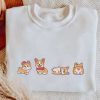 Corgi Dog Christmas Embroidery Sweatshirt, Unisex Corgi Christmas, Gift For Dog Lover