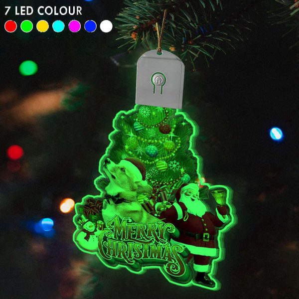 Corgi Merry Christmas Led Ornament Light Up Xmas Ornaments Christmas Gifts For Corgi Lovers