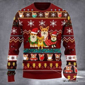 Corgi Ugly Christmas Sweater Merry Corgmas…