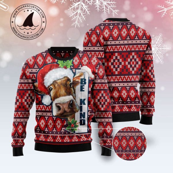 Cow Be Kind D1211 Ugly Christmas Sweater – Best Gift For Christmas