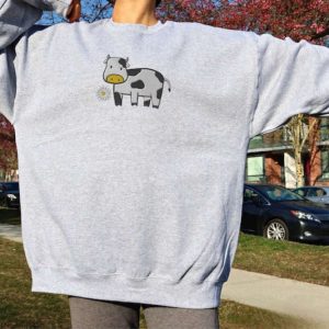 cow embroidered sweatshirt 2d crewneck sweatshirt gift for family sws3901 1.jpeg