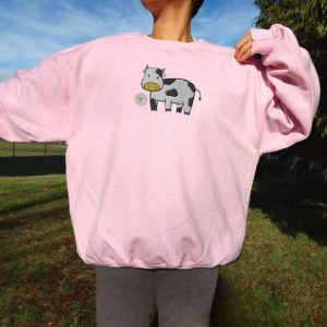 cow embroidered sweatshirt 2d crewneck sweatshirt gift for family sws3901 2.jpeg