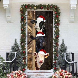 cow merry christmas door cover funny cow door cover christmas home decor porch home holidays decorations hn 1.jpeg