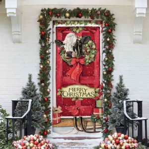 Cow Merry Christmas Door Cover: Perfect…