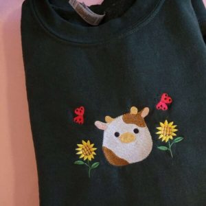 cow sunflower embroidered sweatshirt 2d crewneck sweatshirt gift for family sws3932 1.jpeg