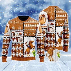 Cowboy Rodeo Ugly Christmas Sweater, Gift…