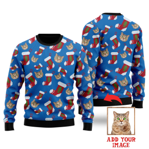 Crazy Cat With Santa Socks Custom…