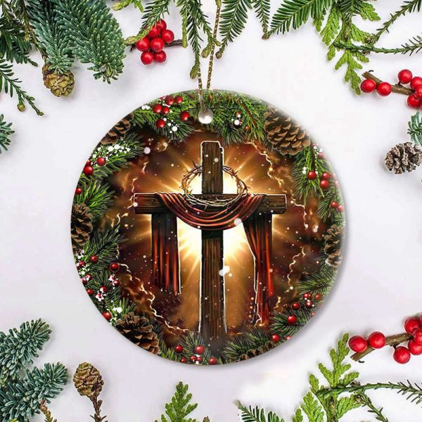 Cross Christmas Ornament Religious Ornaments For Christmas Decorated Xmas Trees