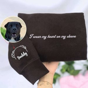 Custom Dog Ear Embroidered Sweatshirt 2D…