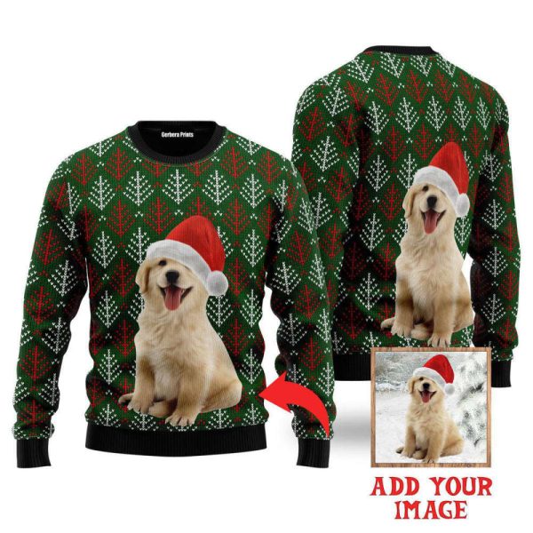 Custom Funny Christmas Dog In Green Xmas Custom Christmas Sweaters For Men & Women