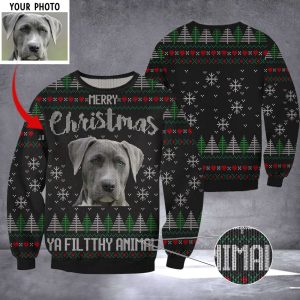 Custom Photo Blue Lacy Merry Christmas…