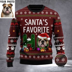 Custom Photo Dog Santa’s Favorite Ho…