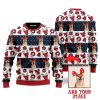 Custom Photo Dog Wears Christmas Red Bow Custom Christmas Sweaters For Dog Lover