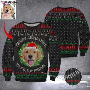 custom photo golden retriever merry christmas ya filthy animal sweater dog owner xmas sweater.jpeg