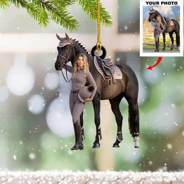 Custom Photo Horse And Rider Ornament Christmas Ornament Decoration Gifts