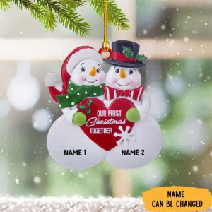 Custom Snowman Couple Our First Christmas…