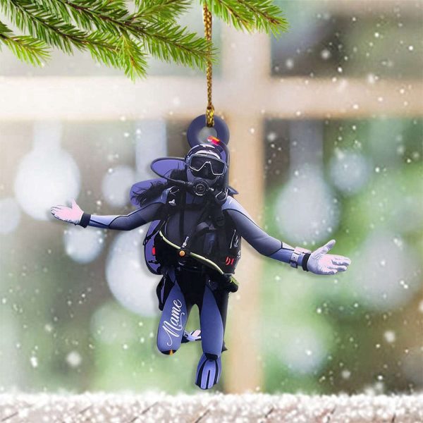 Customized Diver Ornament Proud Scuba Diver Ornament Funny Christmas Decor
