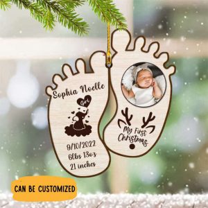 Customized My First Christmas Footprint Ornament…