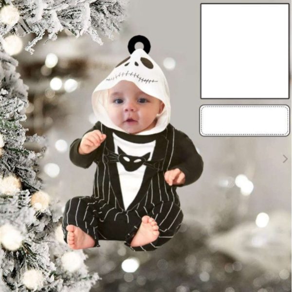 Cute Baby Ornament Custom Face Name Christmas Ornament for New Baby First Christmas