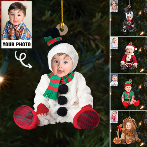 Cute Baby Ornament Custom Photo Christmas Ornament