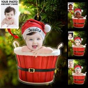 Cute Baby Santa Ornament Custom Name…