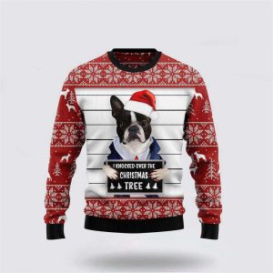 Cute Boston Terrier Ugly Christmas Sweater,…