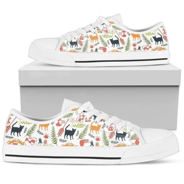 Cute Cat Lover Sneakers: Low Top Shoes for Cat Enthusiasts