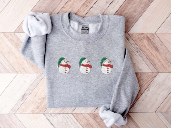 Cute Christmas Embroidered Sweatshirt 2D Crewneck Sweatshirt For Men And Women