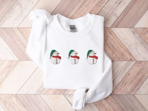 Cute Christmas Embroidered Sweatshirt 2D Crewneck Sweatshirt For Men And Women