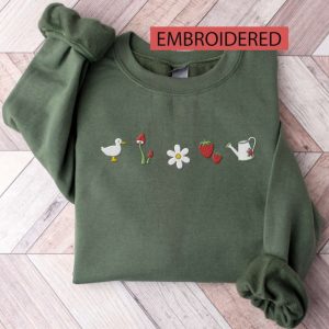 cute cottage core embroidered sweatshirt 2d crewneck sweatshirt for men and women sws2895 2.jpeg