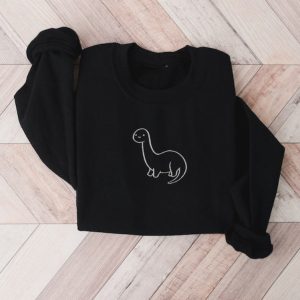 cute dinosaur embroidered sweatshirt 2d crewneck sweatshirt gift for family sws2887 1.jpeg