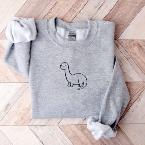 cute dinosaur embroidered sweatshirt 2d crewneck sweatshirt gift for family sws2887 2.jpeg