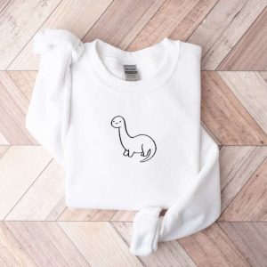 cute dinosaur embroidered sweatshirt 2d crewneck sweatshirt gift for family sws2887 3.jpeg