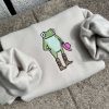 Cute Frog Embroidered Sweatshirt 2D Crewneck Sweatshirt For Men And Women