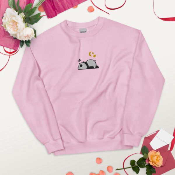 Cute Panda Embroidered Sweatshirt 2D Crewneck Sweatshirt Gift For Family