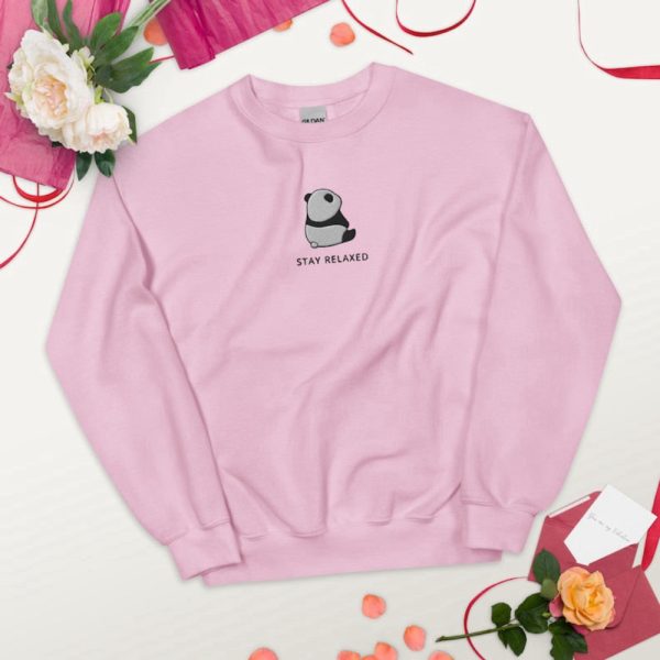 Cute Panda Embroidered Sweatshirt 2D Crewneck Sweatshirt Gift For Family