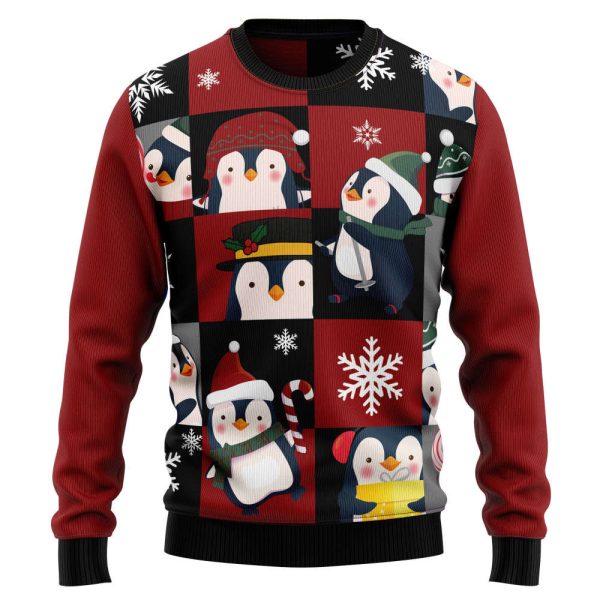 HZ92411 Cute Penguin Ugly Christmas Sweater by Noel Malalan