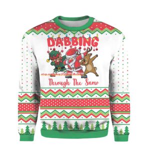 dabbing through the snow ugly christmas sweater dabbing christmas ugly sweater merry christmas sweater sweatshirt hoodie 3d all over print 2.jpeg