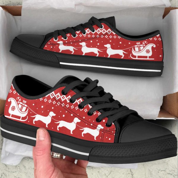Dachshund Christmas Gift Low Top Shoes Canvas Sneakers Casual Shoes