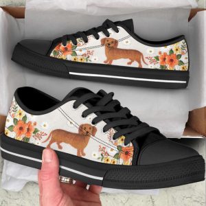 dachshund dog embroidery floral low top shoes canvas sneakers casual shoes for men and women dog mom gift 1.jpeg