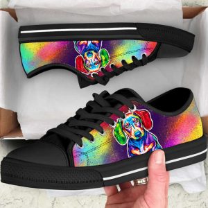 dachshund dog lover pop art colorful low top shoes canvas sneakers casual shoes for men and women dog mom gift 1.jpeg