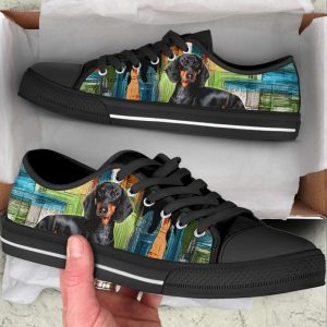 dachshund dog paint art wallpaper low top shoes canvas sneakers casual shoes for men and women dog mom gift 2.jpeg