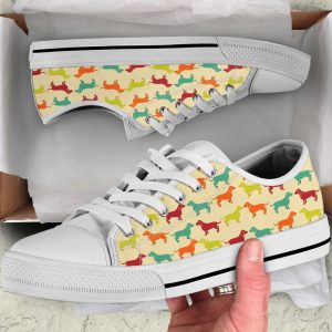 dachshund dog seamless silhouettes pattern low top shoes canvas sneakers casual shoes for men and women dog mom gift.jpeg
