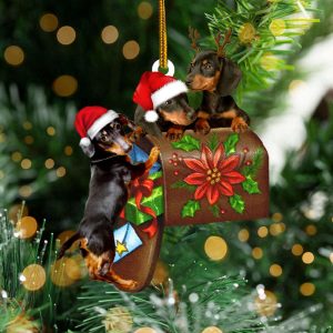 Dachshund In Box Letter Christmas Ornament…