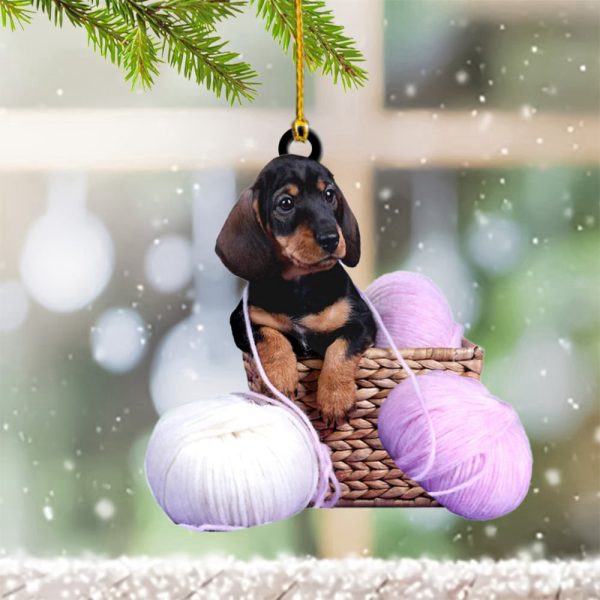 Dachshund Lover Knitting Ornament Christmas Ornaments For Knitters 2023